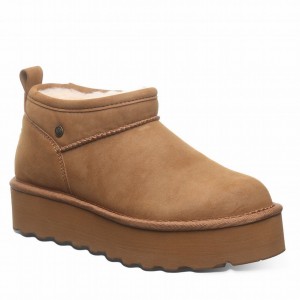 Buty na Platformie Damskie Bearpaw Retro Super Shorty Vegan Brązowe | MFL218XQ