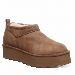 Buty na Platformie Damskie Bearpaw Retro Super Shorty Vegan Brązowe | RCH159AN