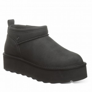 Buty na Platformie Damskie Bearpaw Retro Super Shorty Vegan Czarne | APP6366LB