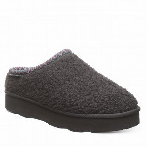 Kapcie Damskie Bearpaw Snuggle Martis Czarne | HCH8382BI