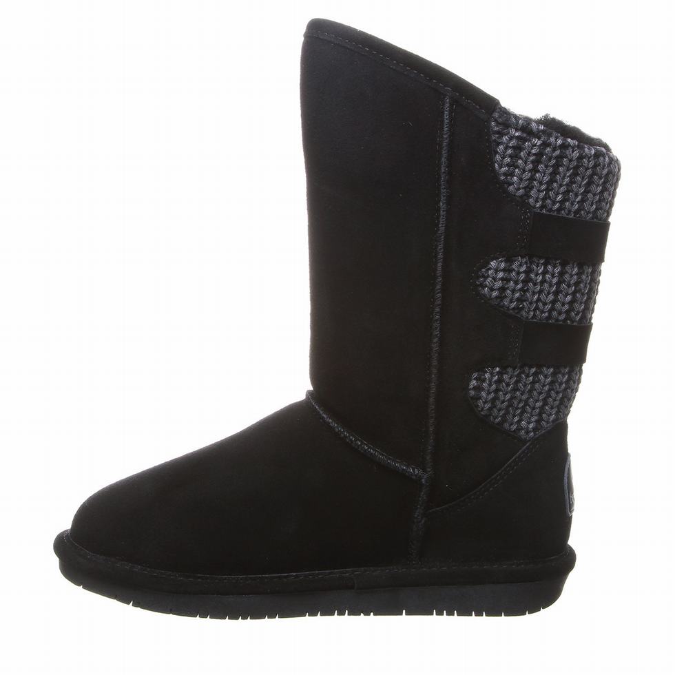 Buty Wysokie Damskie Bearpaw Boshie Wide Czarne | AXM5374SR