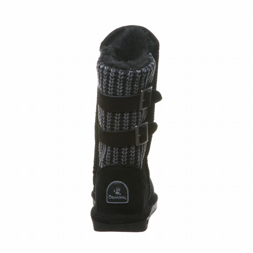 Buty Wysokie Damskie Bearpaw Boshie Wide Czarne | AXM5374SR