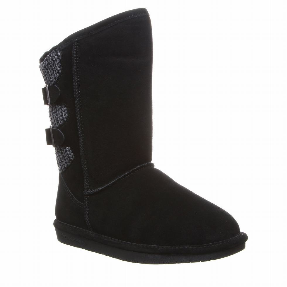 Buty Wysokie Damskie Bearpaw Boshie Wide Czarne | AXM5374SR