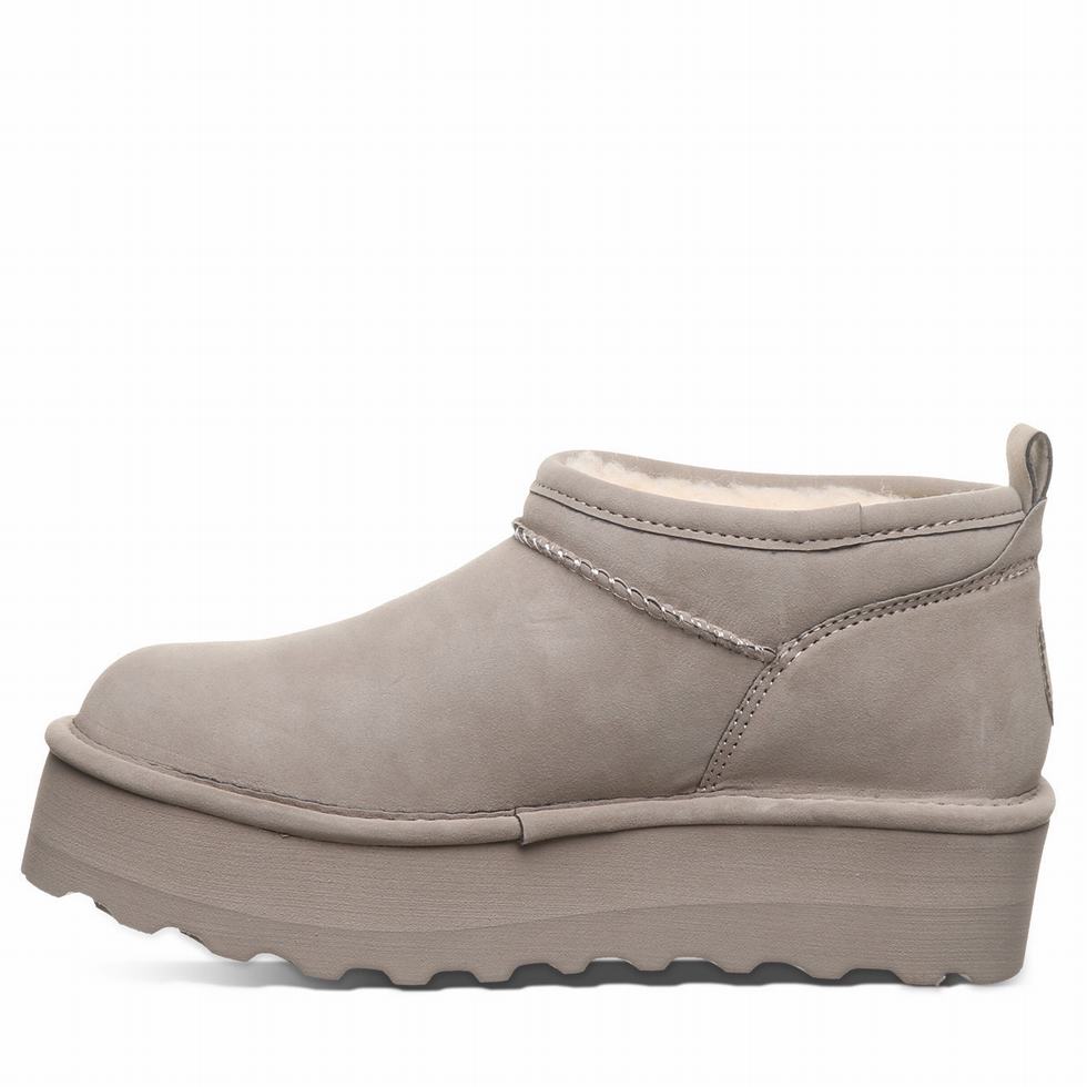 Buty na Platformie Damskie Bearpaw Retro Super Shorty Vegan Beżowe | NAP203JJ