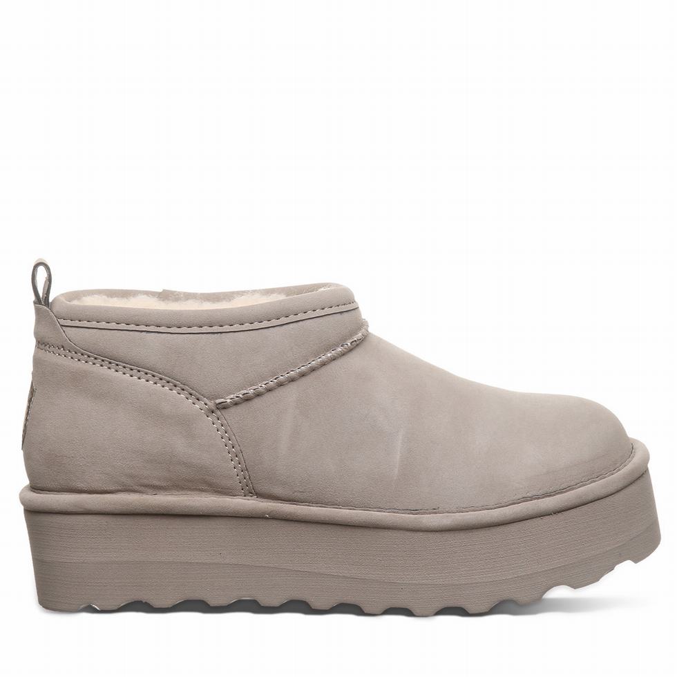 Buty na Platformie Damskie Bearpaw Retro Super Shorty Vegan Beżowe | NAP203JJ