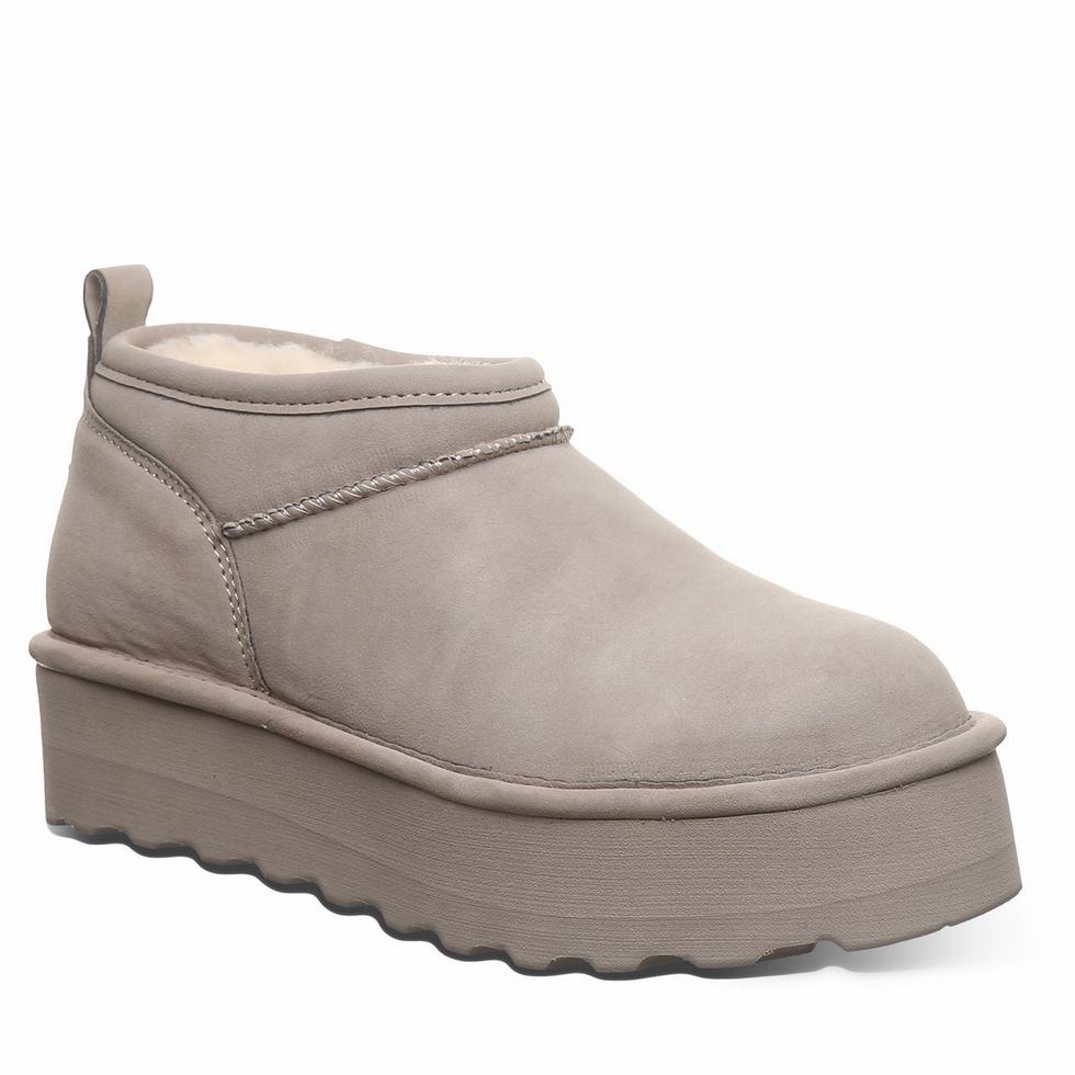 Buty na Platformie Damskie Bearpaw Retro Super Shorty Vegan Beżowe | NAP203JJ