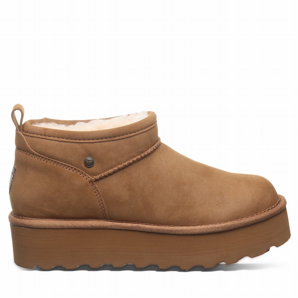 Buty na Platformie Damskie Bearpaw Retro Super Shorty Vegan Brązowe | MFL218XQ