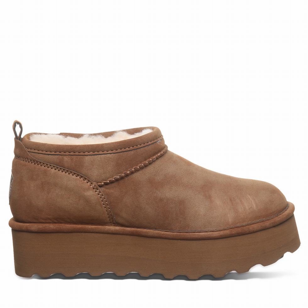 Buty na Platformie Damskie Bearpaw Retro Super Shorty Vegan Brązowe | RCH159AN