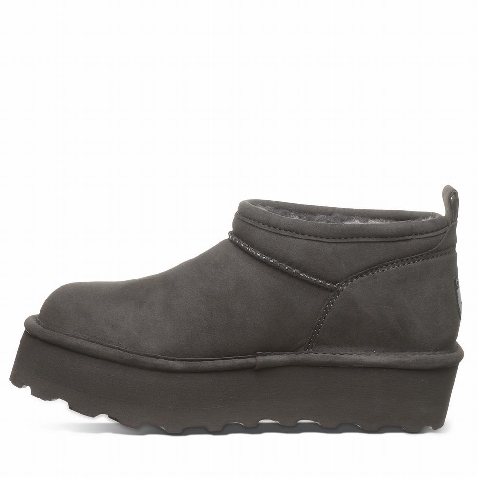 Buty na Platformie Damskie Bearpaw Retro Super Shorty Vegan Szare | GDY8926HO