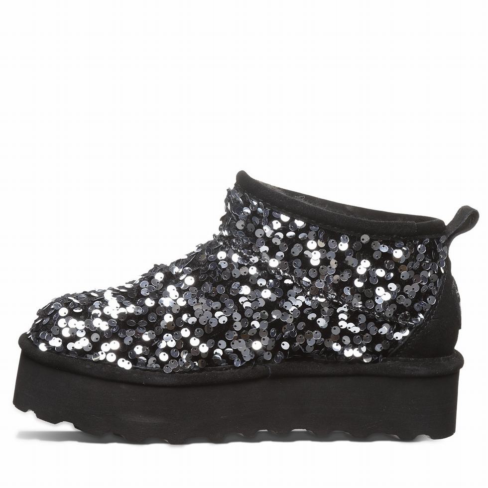 Buty na Platformie Damskie Bearpaw Retro Super Shorty Sequin Szare | KZN9973GI