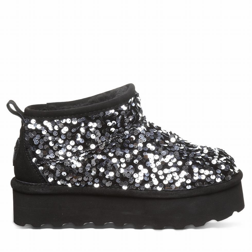 Buty na Platformie Damskie Bearpaw Retro Super Shorty Sequin Szare | KZN9973GI