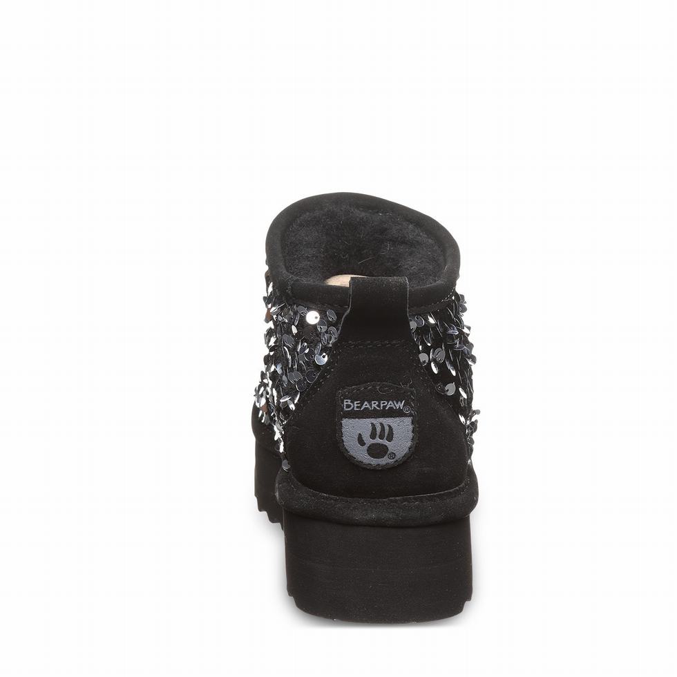 Buty na Platformie Damskie Bearpaw Retro Super Shorty Sequin Szare | KZN9973GI