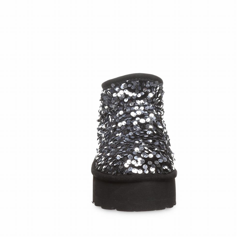 Buty na Platformie Damskie Bearpaw Retro Super Shorty Sequin Szare | KZN9973GI