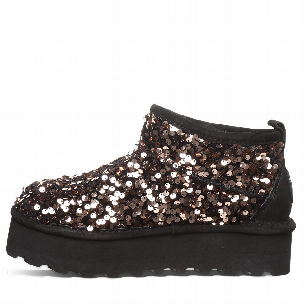 Buty na Platformie Damskie Bearpaw Retro Super Shorty Sequin Brązowe | USR4540LM