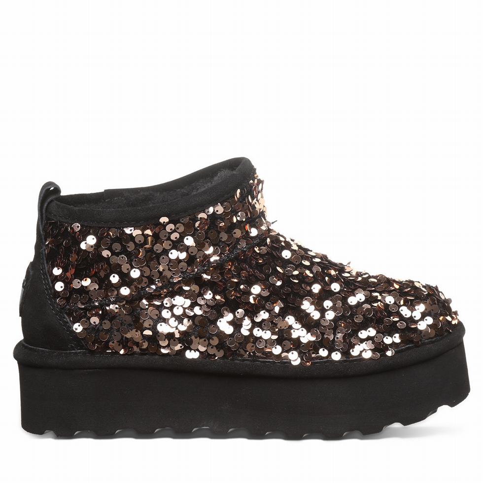 Buty na Platformie Damskie Bearpaw Retro Super Shorty Sequin Brązowe | USR4540LM