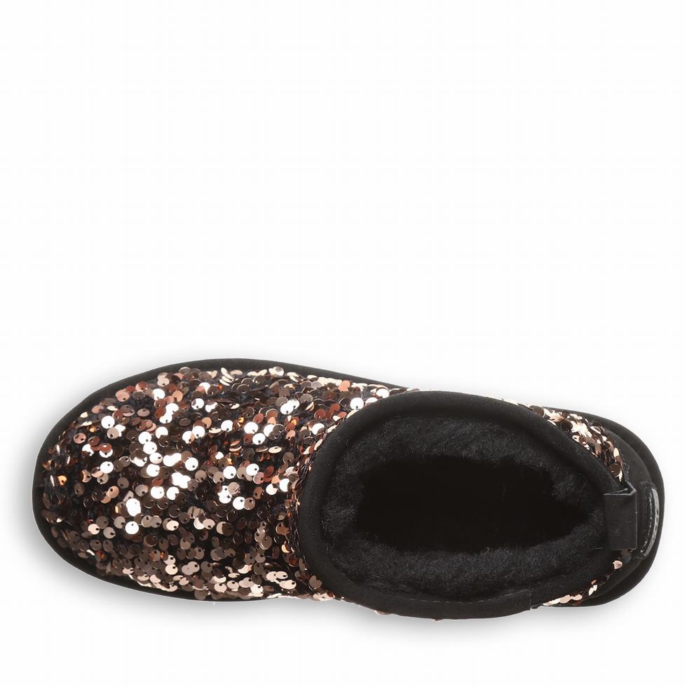 Buty na Platformie Damskie Bearpaw Retro Super Shorty Sequin Brązowe | USR4540LM