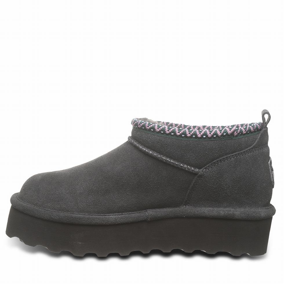 Buty na Platformie Damskie Bearpaw Retro Super Shorty Deco Szare | BYB9337GO