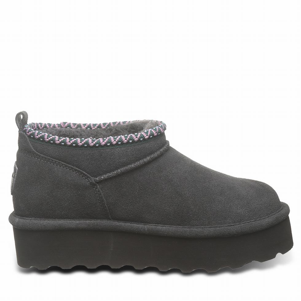 Buty na Platformie Damskie Bearpaw Retro Super Shorty Deco Szare | BYB9337GO