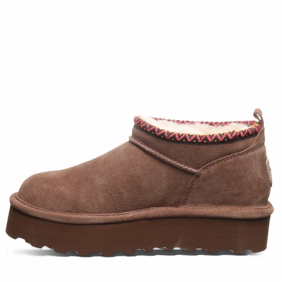 Buty na Platformie Damskie Bearpaw Retro Super Shorty Deco Brązowe | VWU1578MD