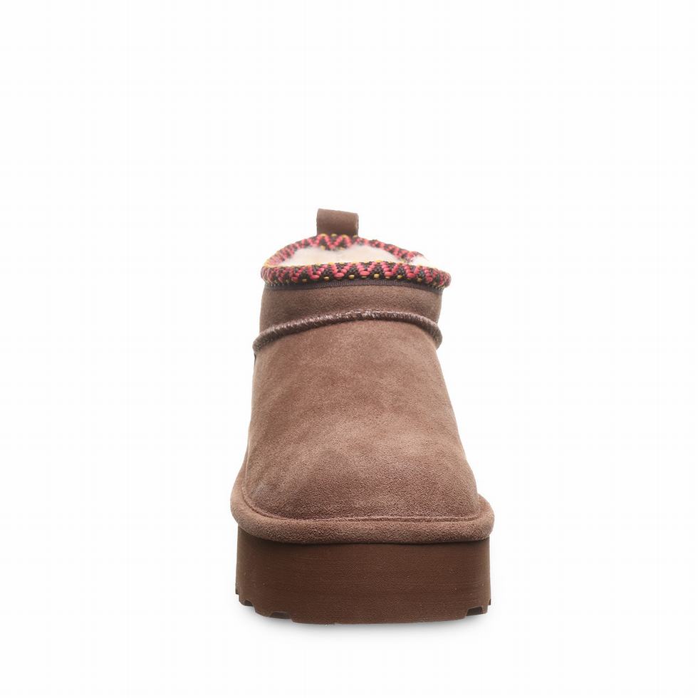 Buty na Platformie Damskie Bearpaw Retro Super Shorty Deco Brązowe | VWU1578MD