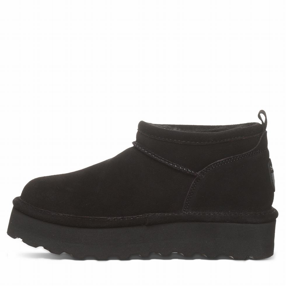 Buty na Platformie Damskie Bearpaw Retro Super Shorty Czarne | OMS6370AI