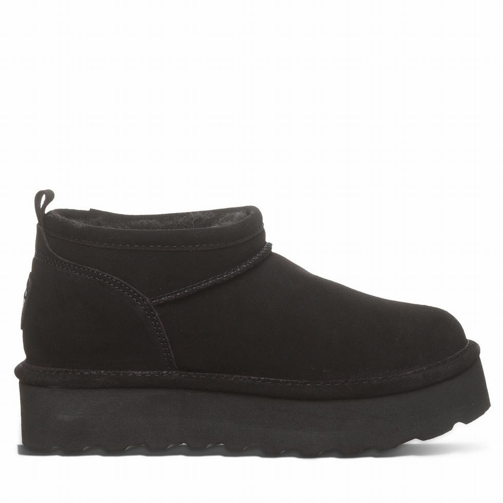 Buty na Platformie Damskie Bearpaw Retro Super Shorty Czarne | OMS6370AI