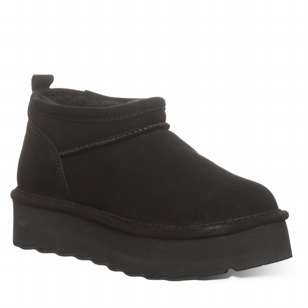 Buty na Platformie Damskie Bearpaw Retro Super Shorty Czarne | OMS6370AI