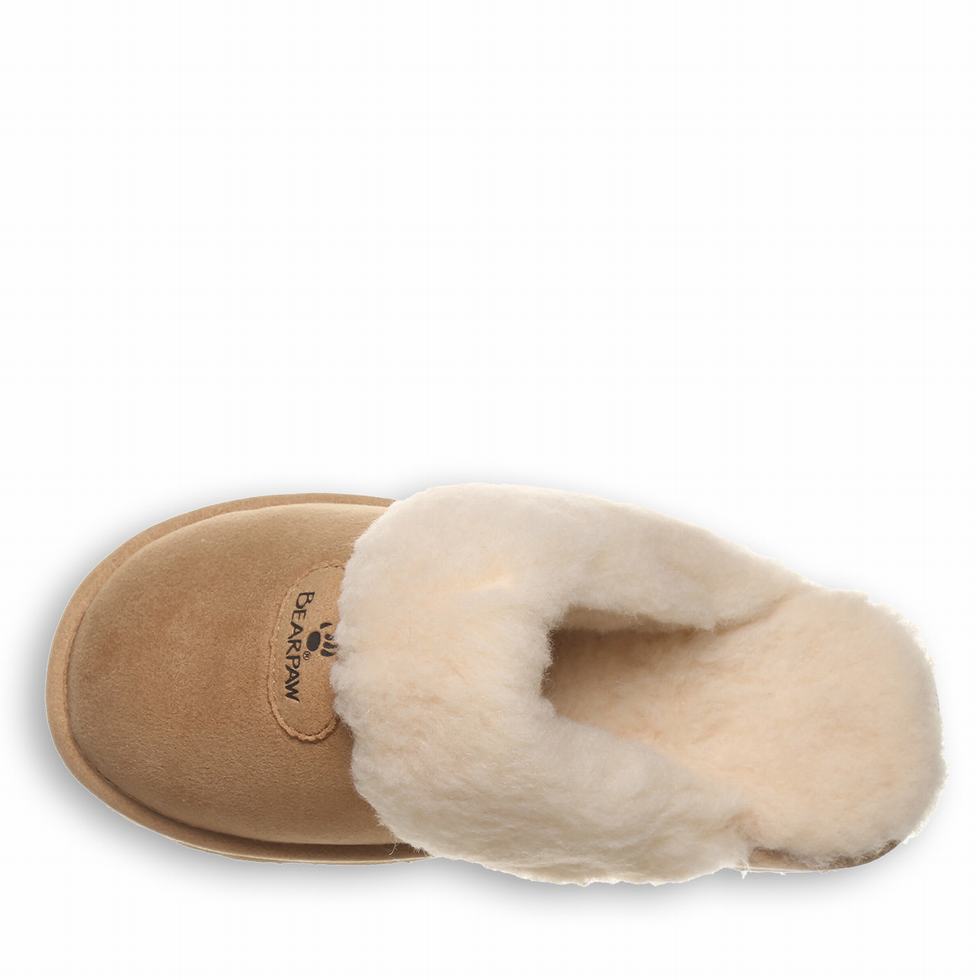 Kapcie Damskie Bearpaw Effie Vegan Brązowe | QJQ4221AK