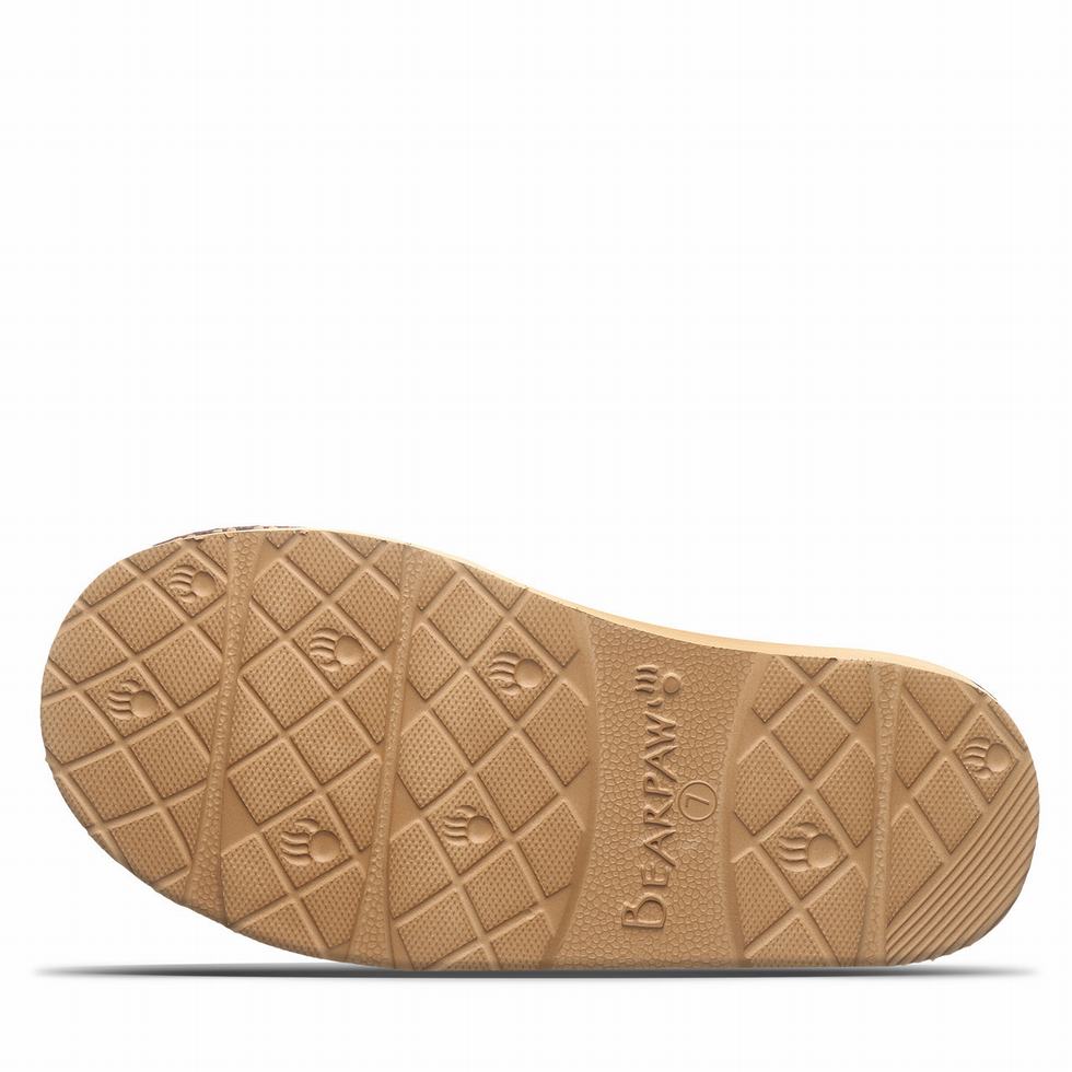 Kapcie Damskie Bearpaw Loki Platform Lo Deco Brązowe | PNF8126JK