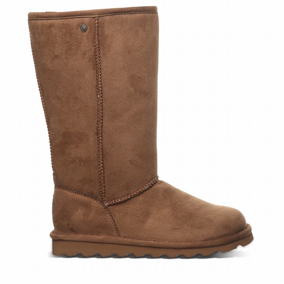 Kozaki Damskie Bearpaw Elle Tall Vegan Brązowe | QRR1725TG