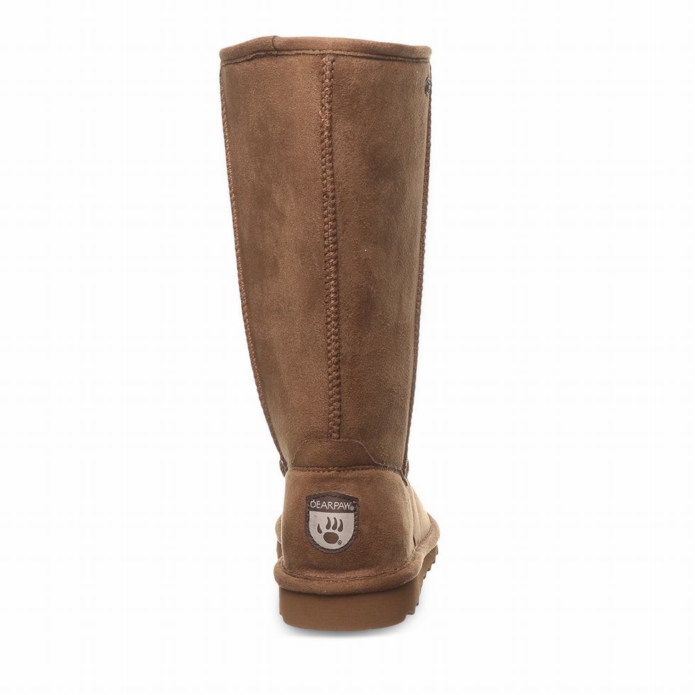 Kozaki Damskie Bearpaw Elle Tall Vegan Brązowe | QRR1725TG