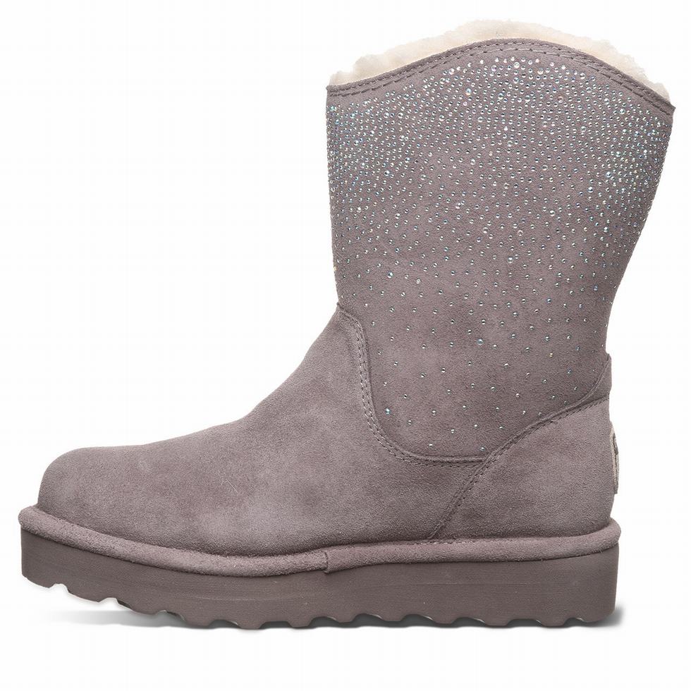 Kozaki Damskie Bearpaw Glam Platform Lo Szare | IVF7425OL