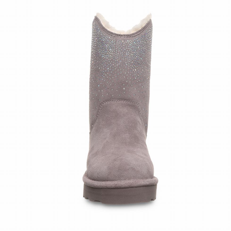 Kozaki Damskie Bearpaw Glam Platform Lo Szare | IVF7425OL