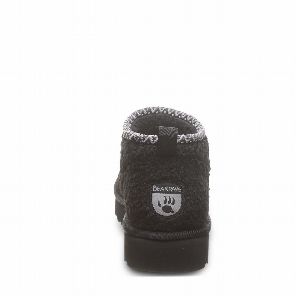 Kozaki Damskie Bearpaw Snuggle Daphne Deco Czarne | MKY6737XN