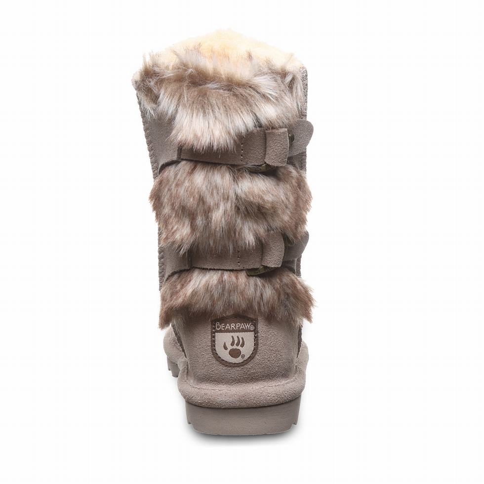 Kozaki Dziecięce Bearpaw Eloise Youth Szare | QOI664WG