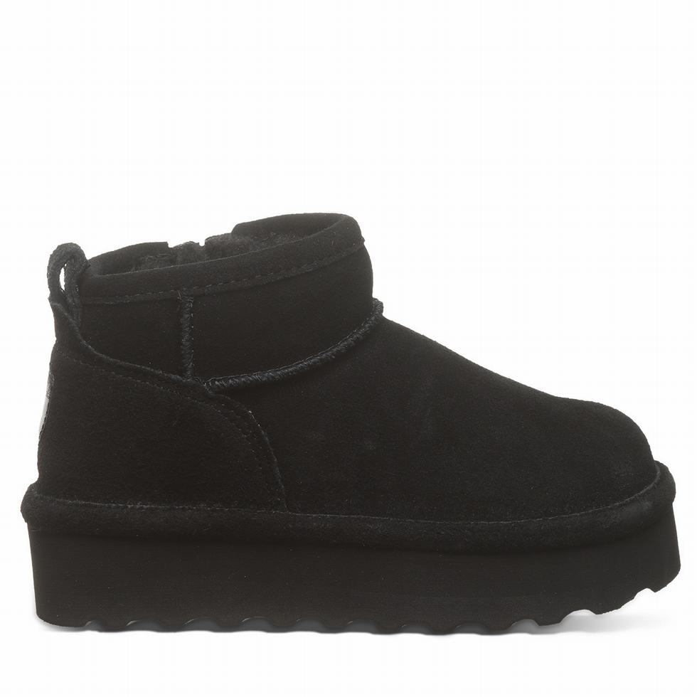 Kozaki Dziecięce Bearpaw Retro Shorty Youth Czarne | UFJ6698YU