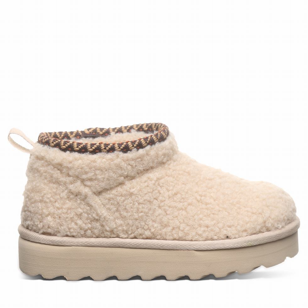 Kozaki Dziecięce Bearpaw Snuggle Daphne Deco Youth Beżowe | XLA1194KI