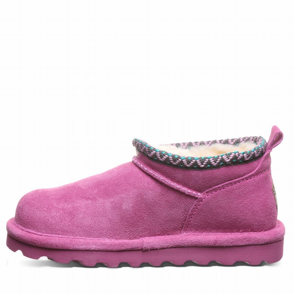 Kozaki Dziecięce Bearpaw Super Shorty Deco Youth Fioletowe | YKS8530ZG