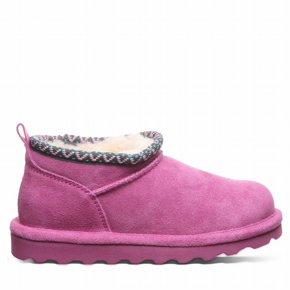 Kozaki Dziecięce Bearpaw Super Shorty Deco Youth Fioletowe | YKS8530ZG