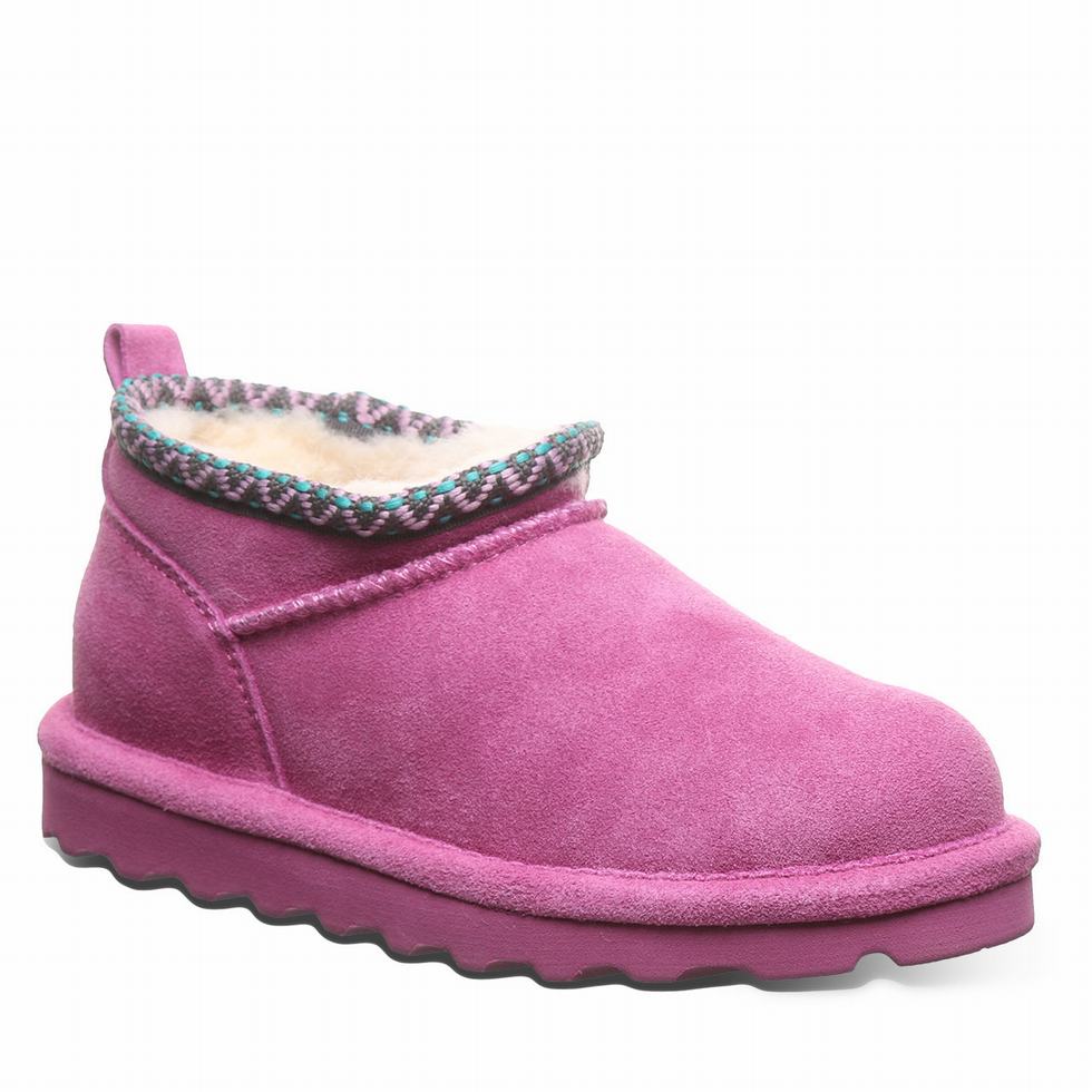 Kozaki Dziecięce Bearpaw Super Shorty Deco Youth Fioletowe | YKS8530ZG