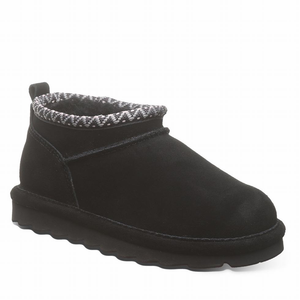 Kozaki Dziecięce Bearpaw Super Shorty Deco Youth Czarne | OEO8592BR